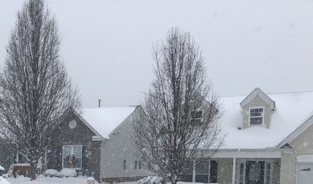 Snow blankets Reedy Fork